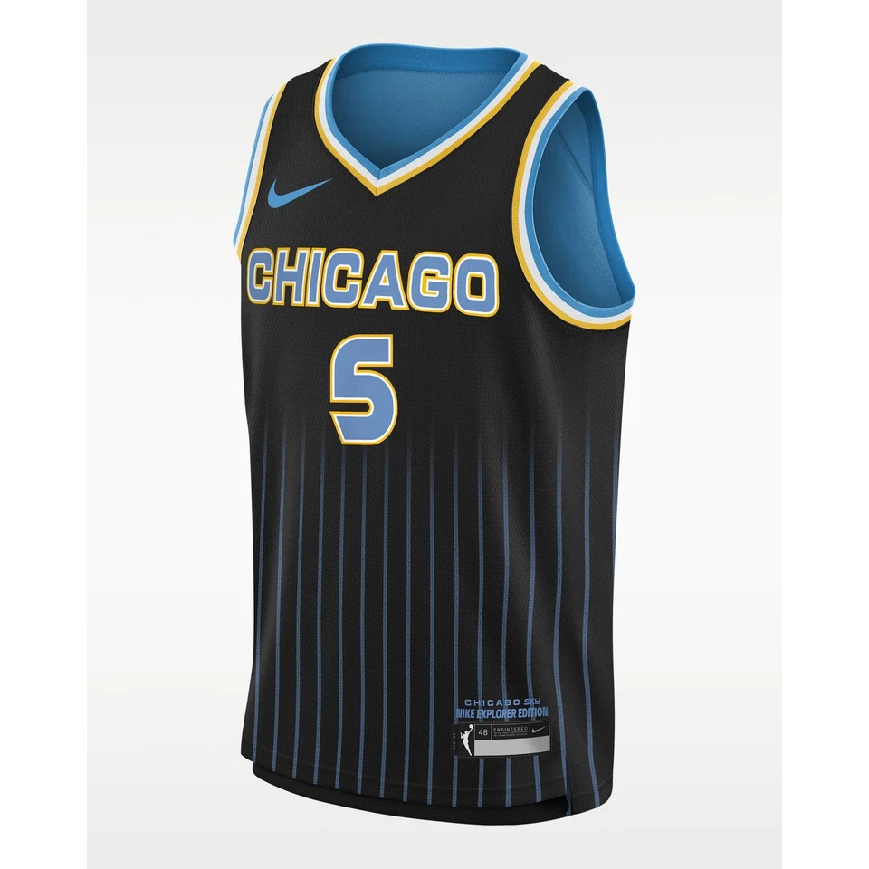 Nike Chicago Sky Angel Reese #5 WNBA Explorer Edition Jersey Black Blue Women Sm - Image 1 of 4
