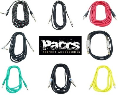 PACCS 6,3 mm Mono TS Klinke - Klinken Instrumenten Gitarren Kabel 1 - 9 m Gold