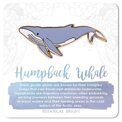 Humpback Whale Enamel Pin - Gold Plated Base