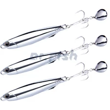3pcs Fishing Casting Jig Vertical Jigging Spoon Lead 1/2oz 1oz 2oz Saltwater