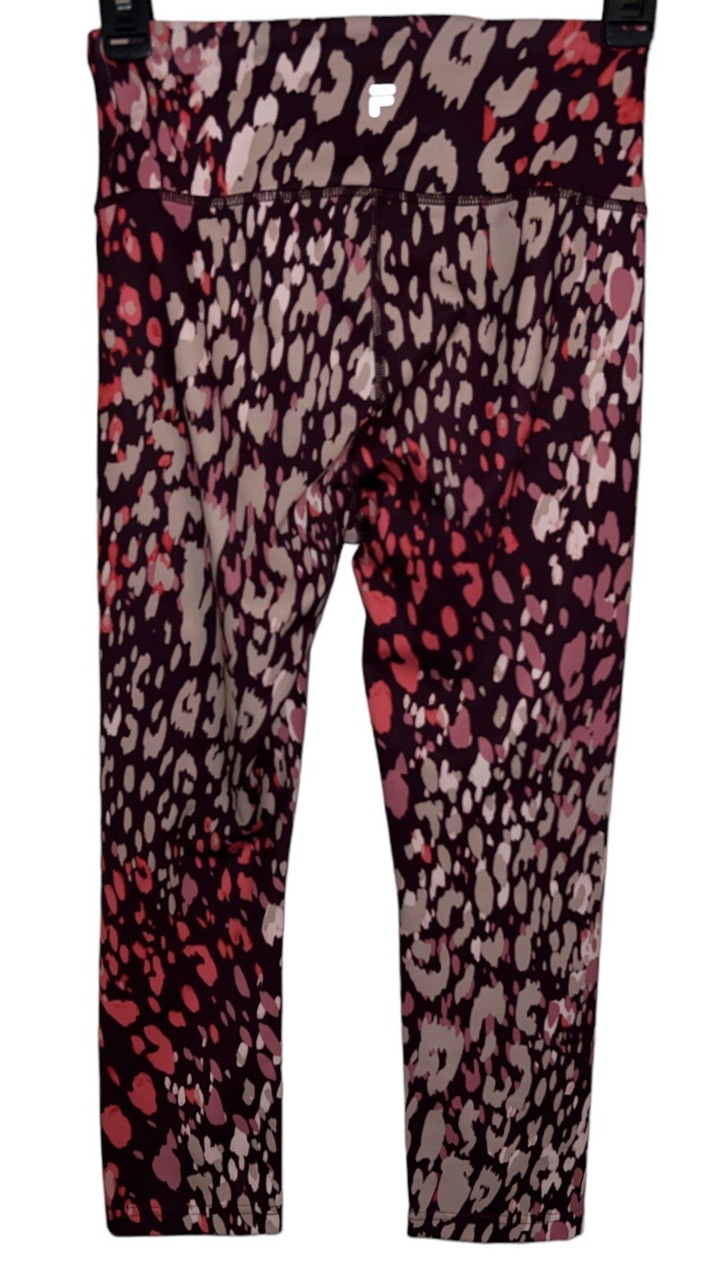 Pantaloni Fila Sport Athletic Running Colorati Astratti Macchie Leopardate XS