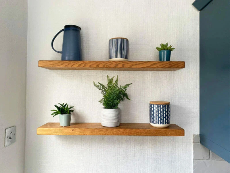 Oak floating shelf solid oak wooden shelf wall floating shelves eBay