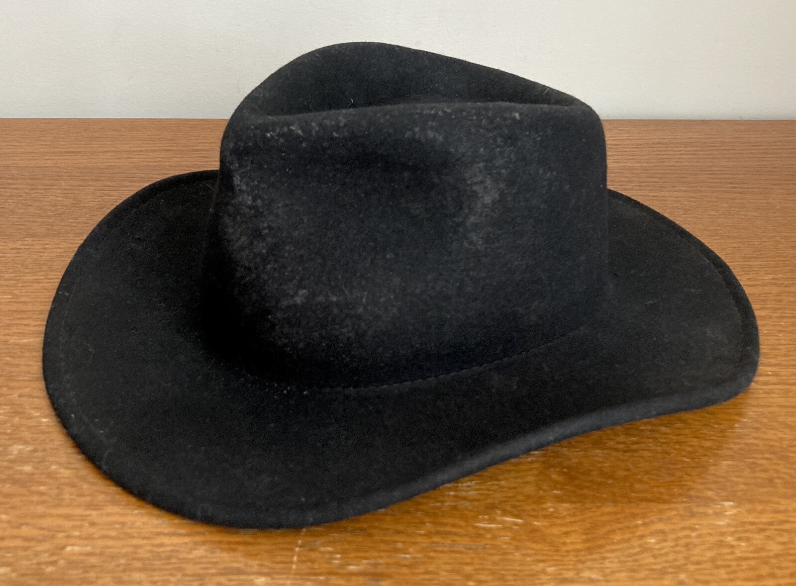 Bad Hatter Dude Large Black Felt Fedora Cowboy Hat 23.25 Soft Supple-image