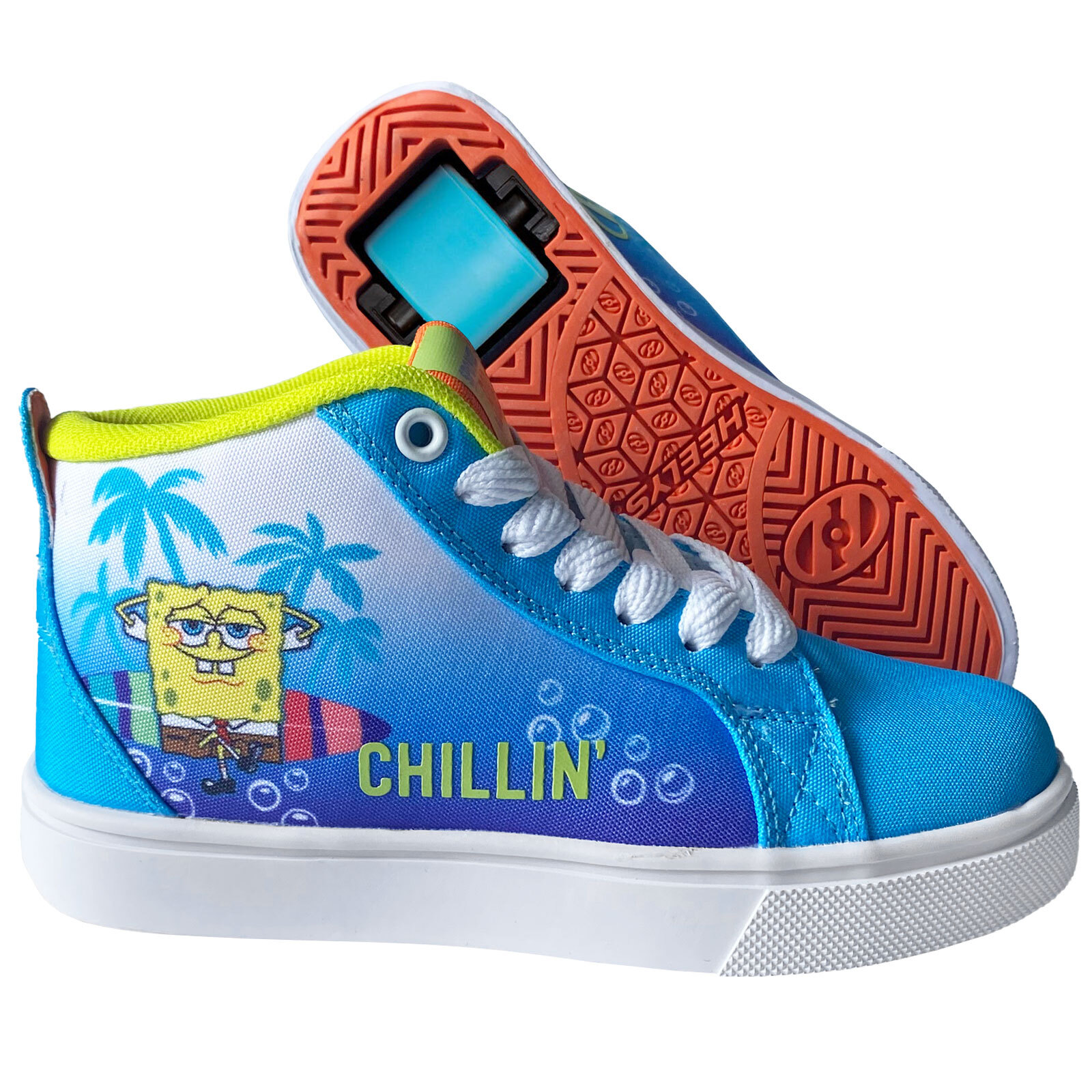 Heelys Spongebob Racer 20 Medio Zapatos Con Ruedas Zapatillas Turquesa