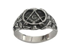 Freimaurer Ring Sterling Silber 925 Mason Siegelring Bandring Herren Schmuck 