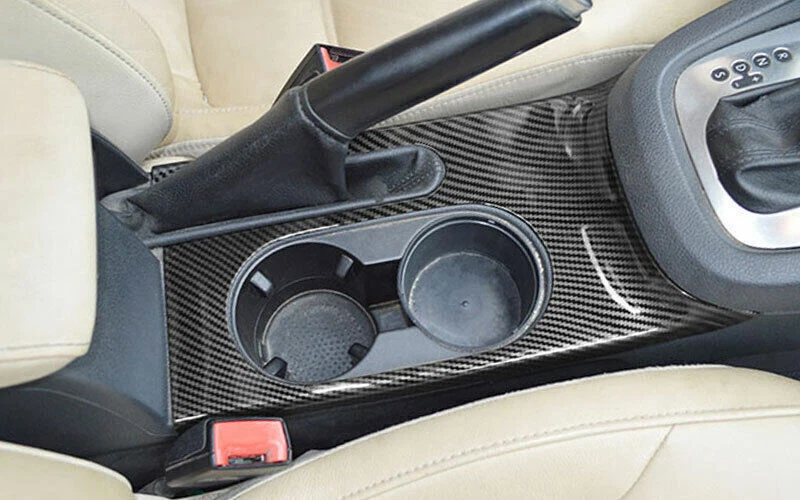 Consola central de fibra de carbono para Volkswagen Jetta MK6 2012-2014 embellecedor de taza de agua Foto 3 de 4