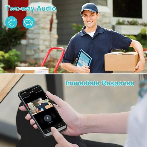 1080P 2.4G/5G WiFi Video Intercom Doorbell Camera PIR IR Night Vision Cam Black - Picture 6 of 13