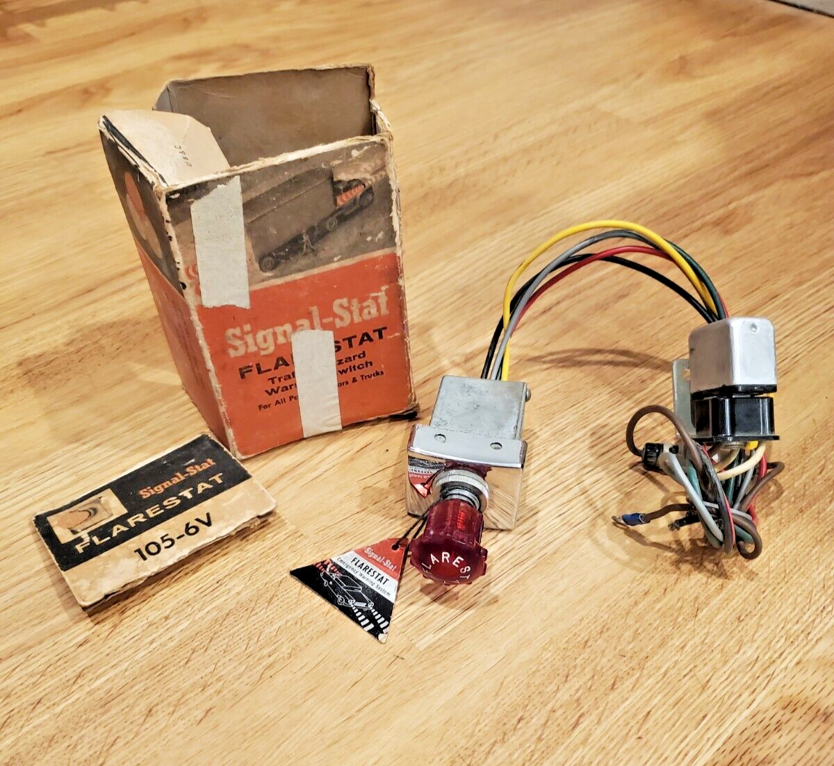 シボレー　インパラ　ハザードスイッチ　ビンテージ　FLARESTAT 105 nos Signal Stat Flarestat 105 6 Volt Hazzard 4 way Flasher