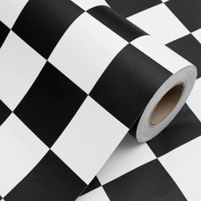Black and White Checkered Contact Paper Self Adhesive Wallpaper Peel Stick Decor