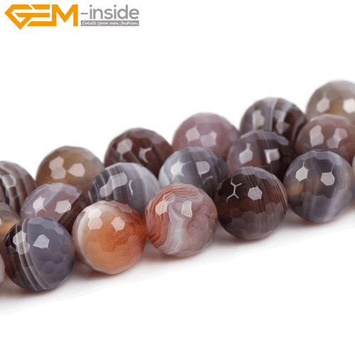 Natural Botswana Agate Round Gemstone Loose Beads For Jewellery Making 15" UK - Picture 14 of 60
