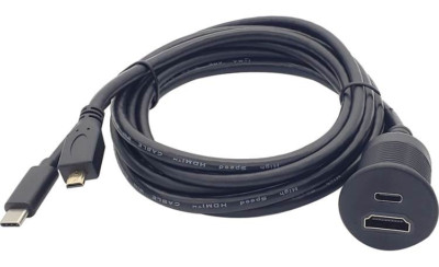 Accele USB Type C HDMI Extension Cable 26MM Mounting Size USBRCHDMID