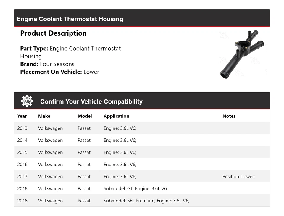 Корпус термостата охлаждающей жидкости двигателя Volkswagen Passat 2013-2018 годов выпуска 4 сезона 2014 - Изображение 2 из 4