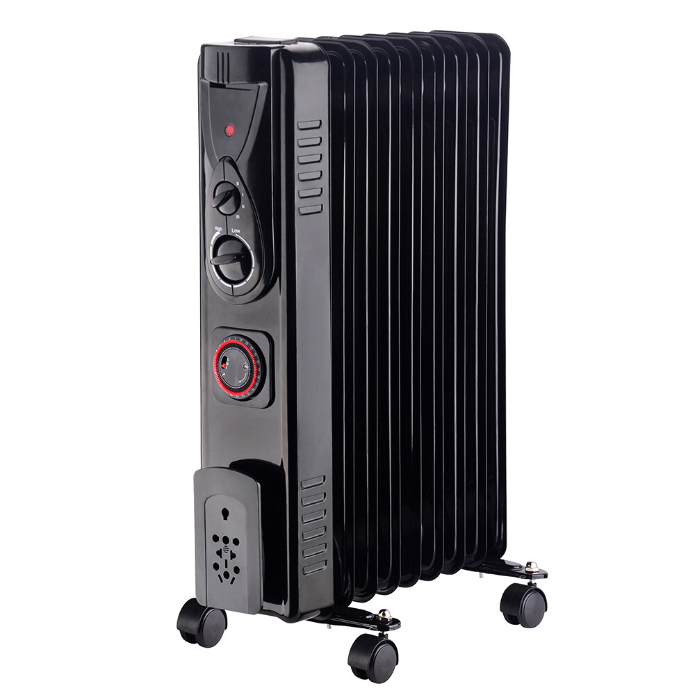 9 Fin 2000w Portable Electric Oil Filled Radiator Heater Timer & Thermostat