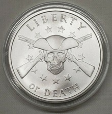 1oz 2021 Silver Shield Liberty or Death BU Silver Colonial Round Coin 97.95 per troy oz