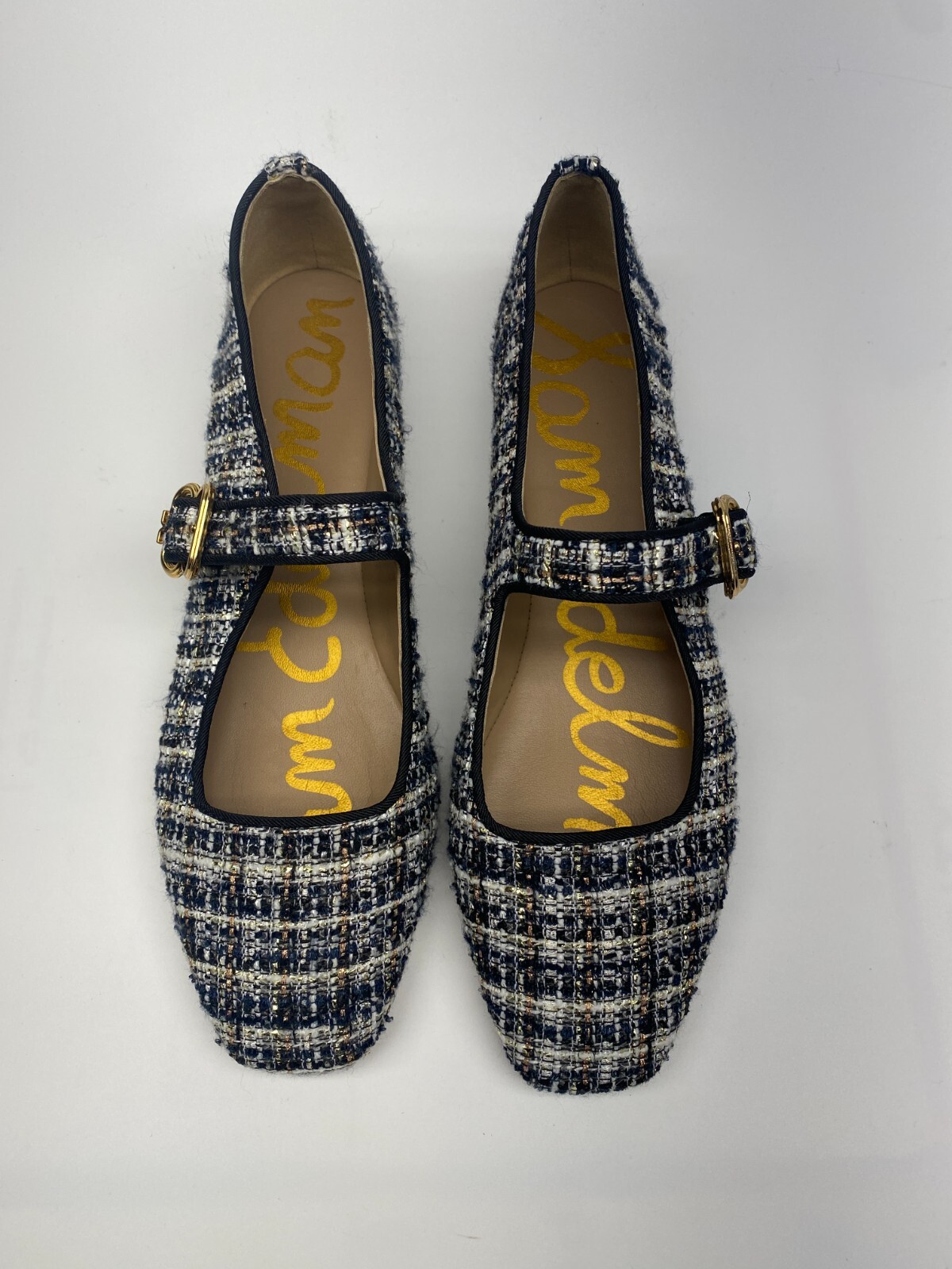 Sam Edelman Womens Michaela Mary Jane Black Boucle Flat Sz 7 M image 2