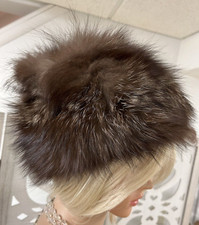 Vintage Fur Hat Ladies Cloche Style 22.5"