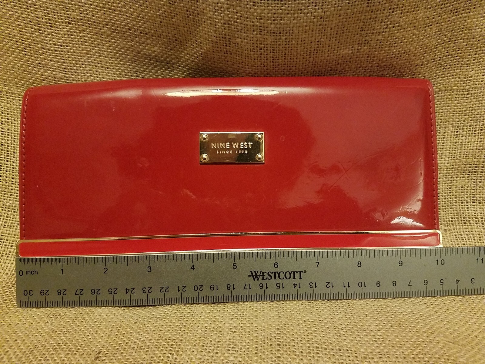 Vintage Nine West Red Patent Clutch Purse eBay