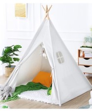 Teepee Tent for Kids with Carry Case Natural Canvas Teepee Play Tent Toys for...