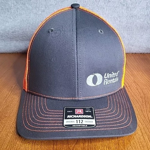Richardson 112 Mesh Trucker Mütze • United Rentals • Orange/Grau • Neu ohne Etikett - Bild 2 von 10
