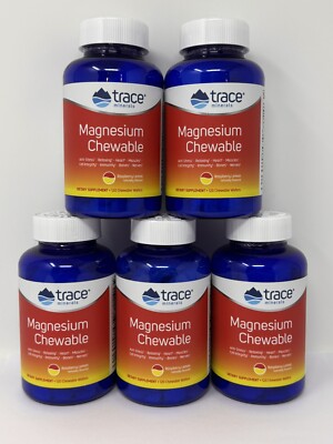 5 ~ Trace Minerals Magnesium Chewable ~ 600ct Total ~ Raspberry Lemon ~ 04/2025