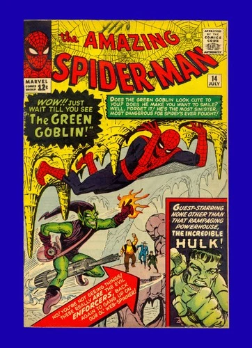 Amazing Spider-Man #14 1st Green Goblin 1st Hulk Spider-Man Meeting 1964 9.2 NM