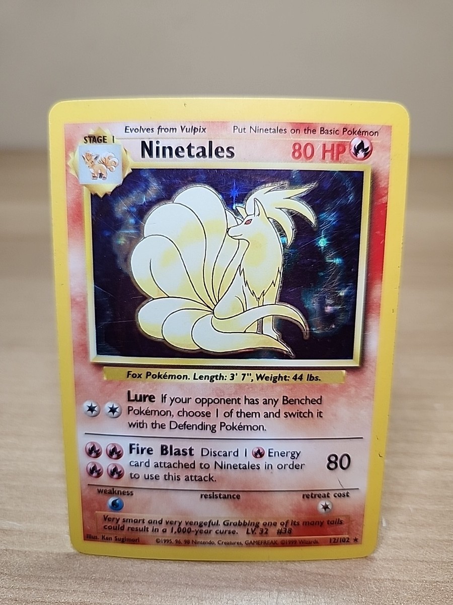 1995 ninetales pokemon card Ninetales 012/102 Base Set Holo Pokemon Card