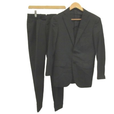 BEAMS F Suit Formal Wool 88 Dark Gray Long Sleeve Notch Lapel Single Breasted 3