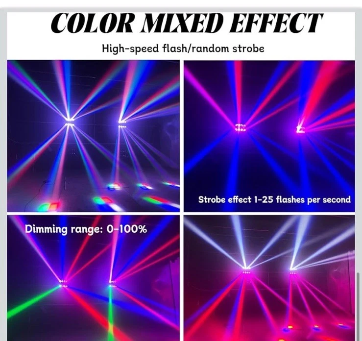 120 Watt Spider Moving Head Light 8 RGB LED DMX DJ Stage Party Moving Beam - Image 4 of 4