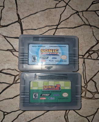 Sonic Advance 1 & 2 The Hedgehog Sega Game Boy Gameboy Advance GBA Cartridges