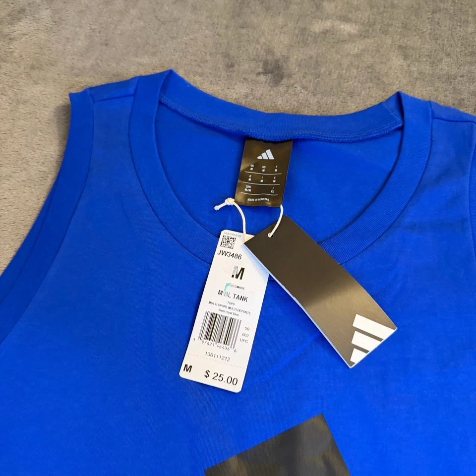 Regata Adidas azul gráfica multiesportivo treinamento JW3486 masculina média nova com etiquetas - Imagem 2 de 4