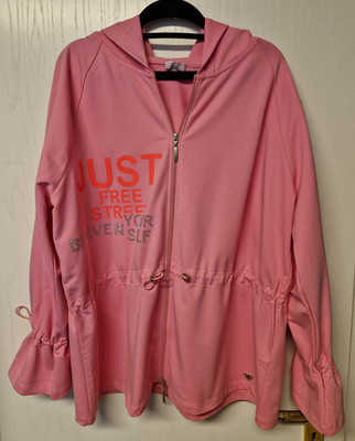 Channel21 Monaco Blue Weekend Sweatshirtjacke rosa mit Strass und Zugband Gr. 44