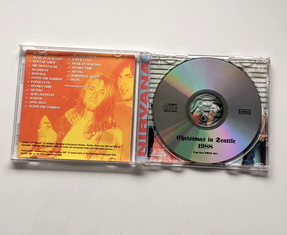 Nirvana Christmas in Seattle 1988 Rare 90s Vintage Live CD Kurt Cobain Pop Bus - Image 3 of 3