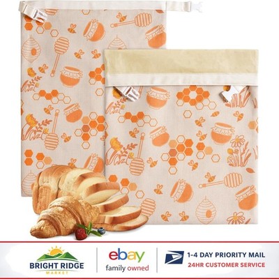 2 Pack Beeswax Bread Bags for Homemade Sourdough & Freshness Preservation