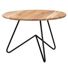 WOHNLING Couchtisch Massivholz 60x39,5x60cm Wohnzimmertisch Sofatisch Rund Tisch