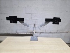 Humanscale M/FLEX M2.1 Dual Monitor Desk Mount, Tilt  Rotate, Silver Gray