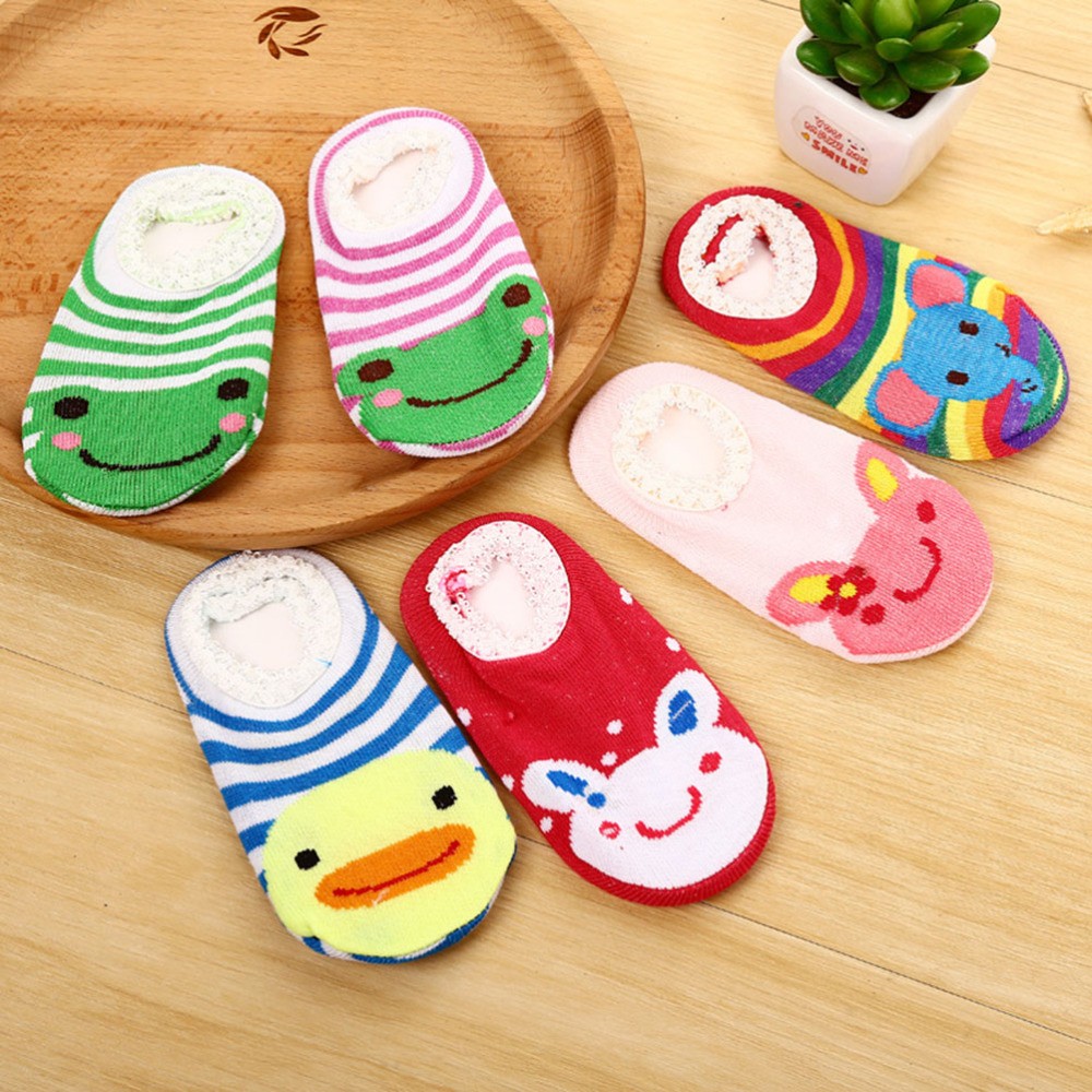 SAOLA 10 Paia Calze Antiscivolo Bambino Suola in Gomma Modello Cartoni Animati Caviglia Bassa