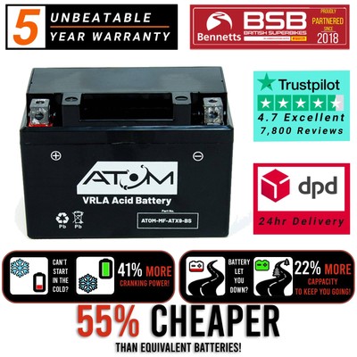 YTX9-BS - Atom Wartungsfreie Batterie für Kawasaki ZZR 600 05-08