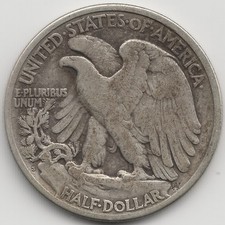 1920 S Walking Liberty Half Dollar, F-VF