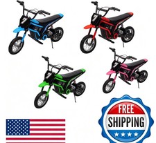   24v Kids Electric Dirt Bike, 350 w Off-Road Motocross Bike with Shockproof Susp