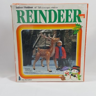 Vintage 1987 Intex Recreation Inflatable Reindeer 48'' Christmas Yard Decor