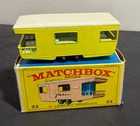 Vintage Original Boxed Lesney Matchbox #23 Trailer Caravan Die-Cast Car