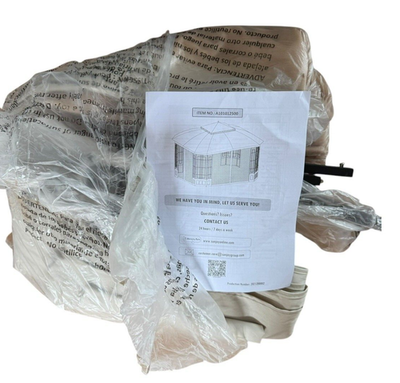 #ad Sunjoy Patio 10.5 ft x 13 ft Brown amp; Tan 2 Tier Steel Gazebo No Box $129.99