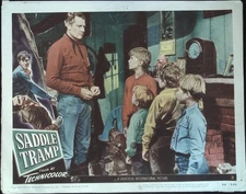 Saddle Tramp Lobby Card #3 1950 Joel McCrea with four boys!