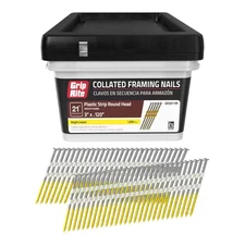 3 In. X 0.120 In. 21° Plastic Collated Bright Coated Smooth Shank Framing Nails