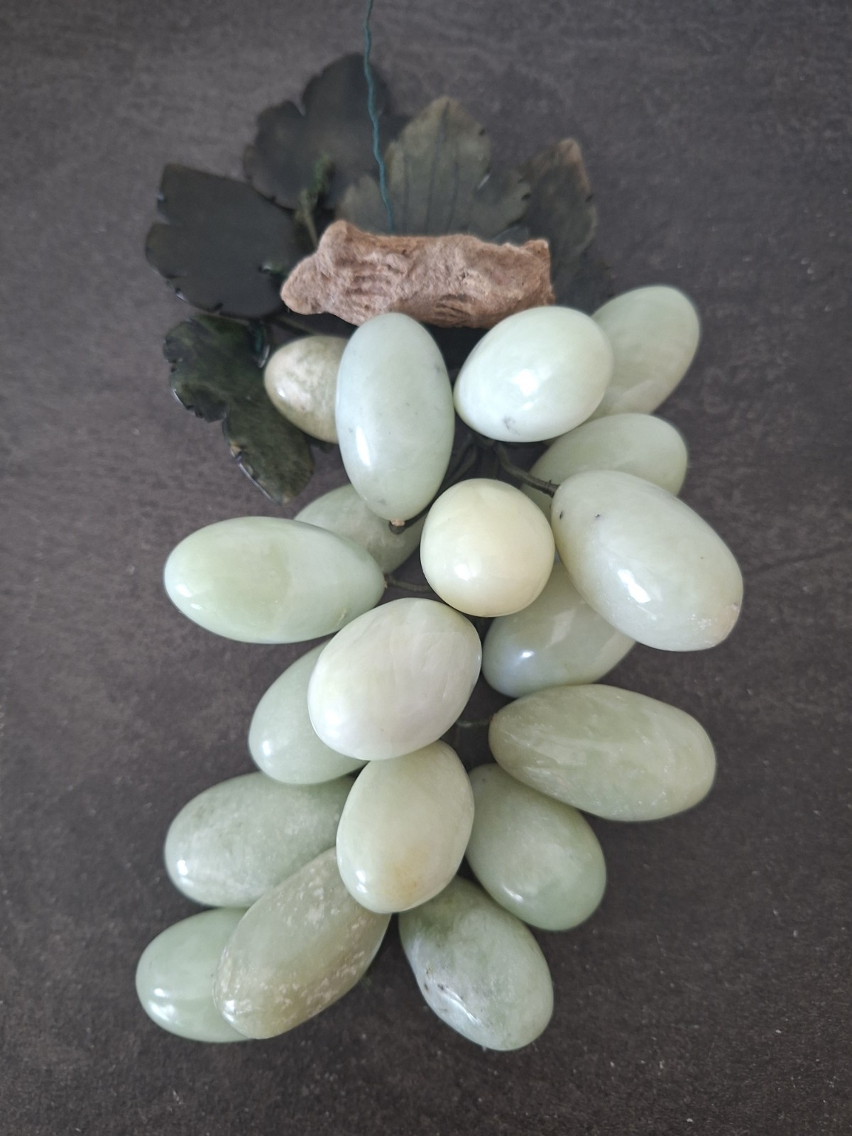 1 Vintage Weinrispe  Tischdeko Edelstein Jade Und Grüner Stein Anfang 40er J