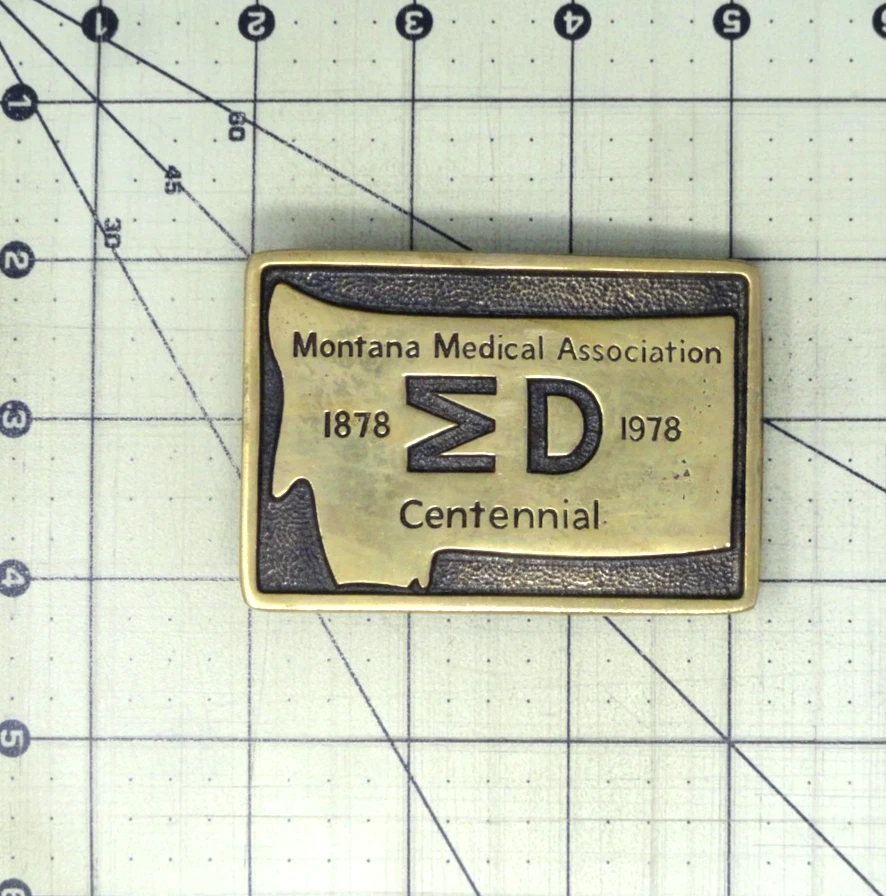Montana Medical Association 100 Yrs Belt Buckle # 1878 - 1978 Vtg BTS .GMP434 - Image 3 of 4