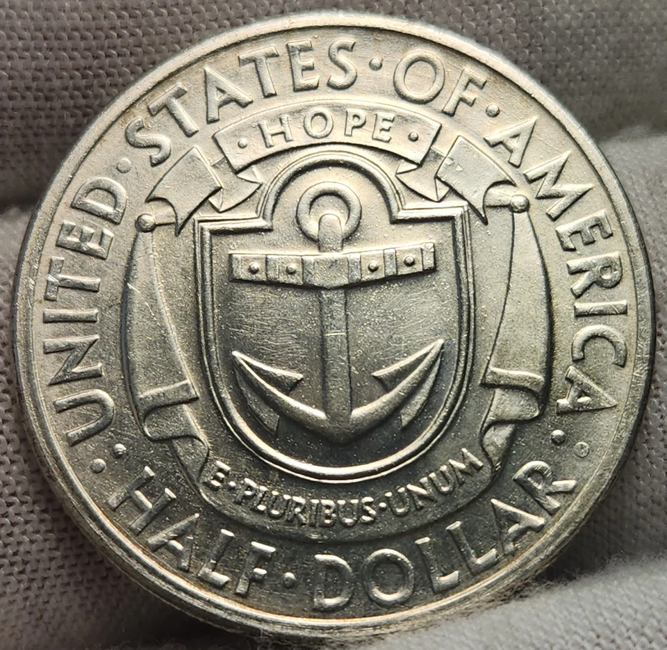 1936-D Rhode Island Commemorative Half Dollar - Choice BU, Great Type Coin CHRIa - Image 2 of 2