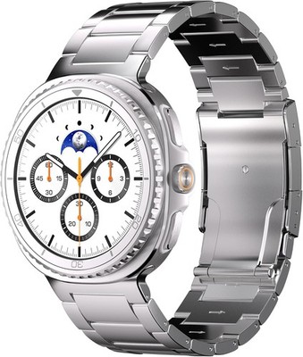 Silver Titanium Band for Samsung Galaxy Watch 8 Classic 46mm - Waterproof Metal