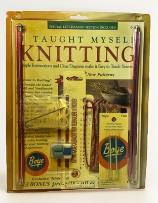 Boye 6398 Taught Myself Knitting Kit New Sealed Beginner Hobby Vintage Gift Set 