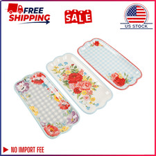 The Pioneer Woman Floral Medley 3-Piece Ceramic Serving Platter Set